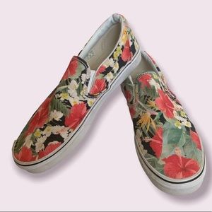 Vans Classic Slip on Digi Aloha print Floral Mens 10.5 Woman 12 Super Clean